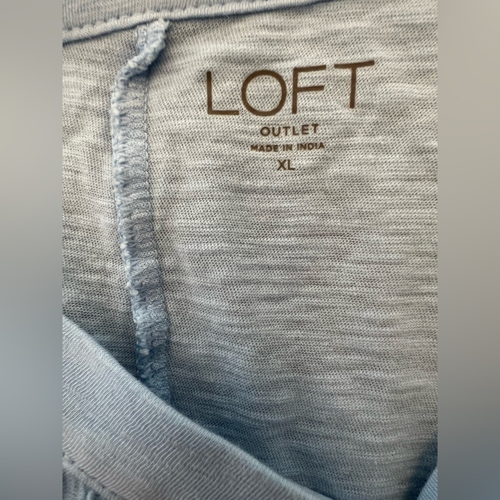 LOFT Outlet Sky Blue Ruffle Button-Front Blouse - Picture 3 of 3